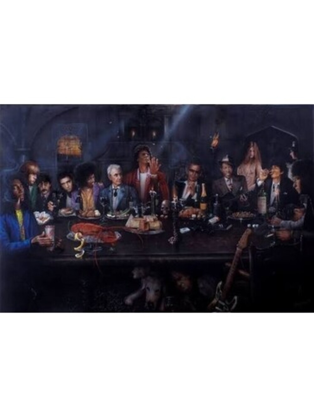 Paul Karslake Signed Print Rock and Roll Last Supper Ltd Ed 17/145 COA UK Docs